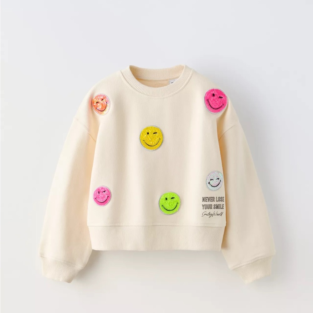 Zara SMILEYWORLD ® SEQUIN SWEATSHIRT (size 11/12)